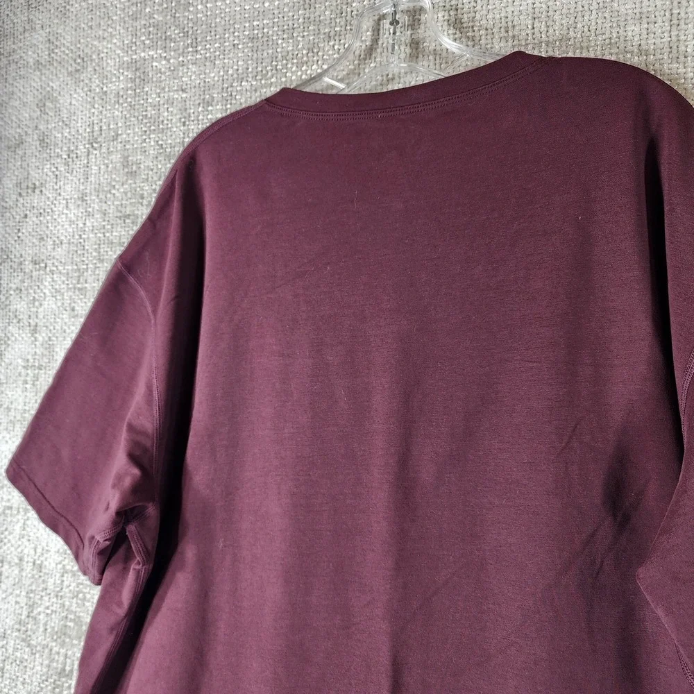 BYLT V-Neck Lux Tee Shirt Mens XXL Burgundy Short Sleeve Performance Gym Nice